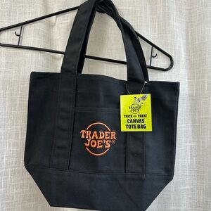 Trader Joe's Black Mini Tote Bag (trick or treat)
